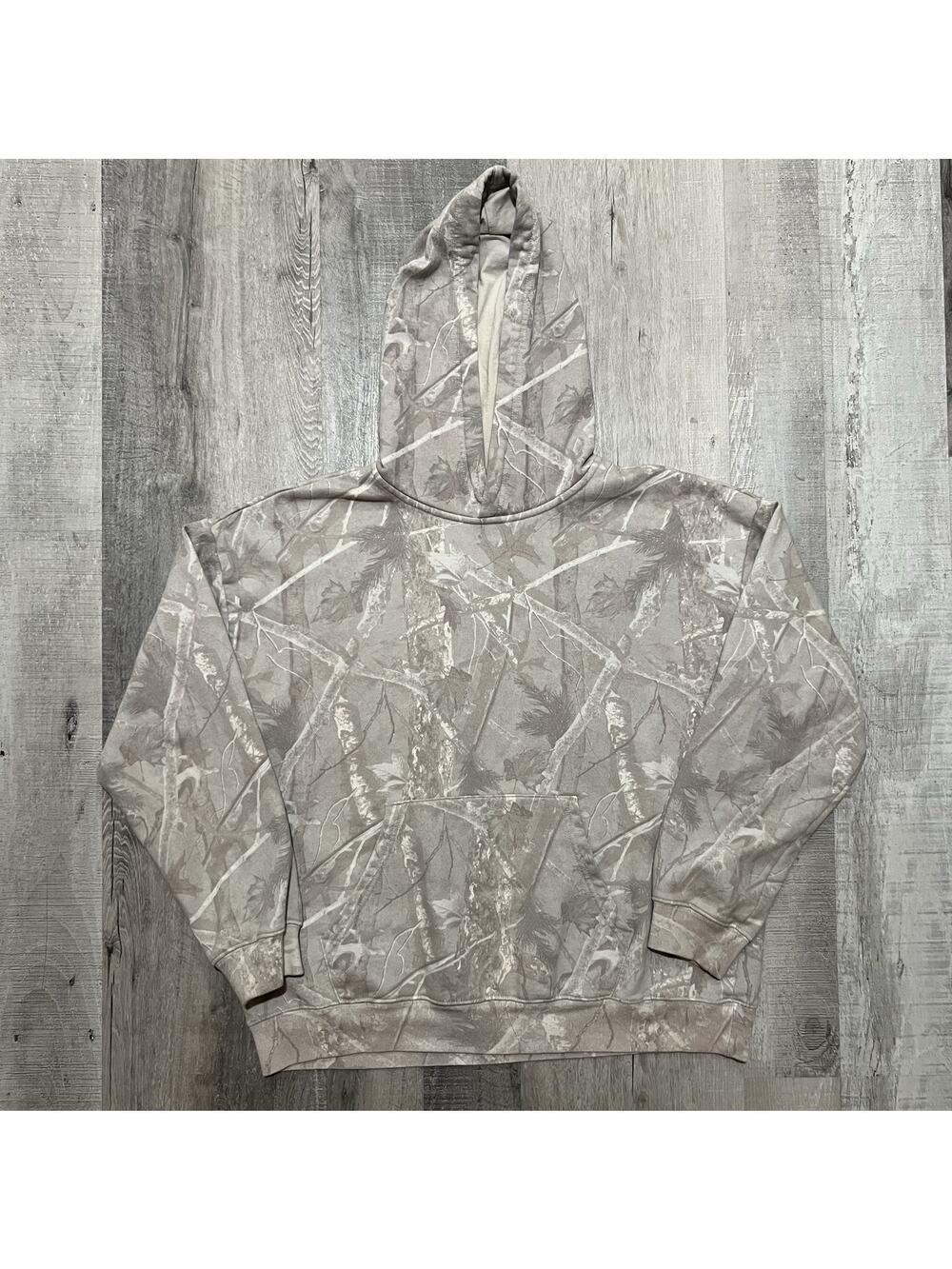 Cloud Soft Blank Camouflage Pull Over Hoodie Realtree Skater Beige Size Medium